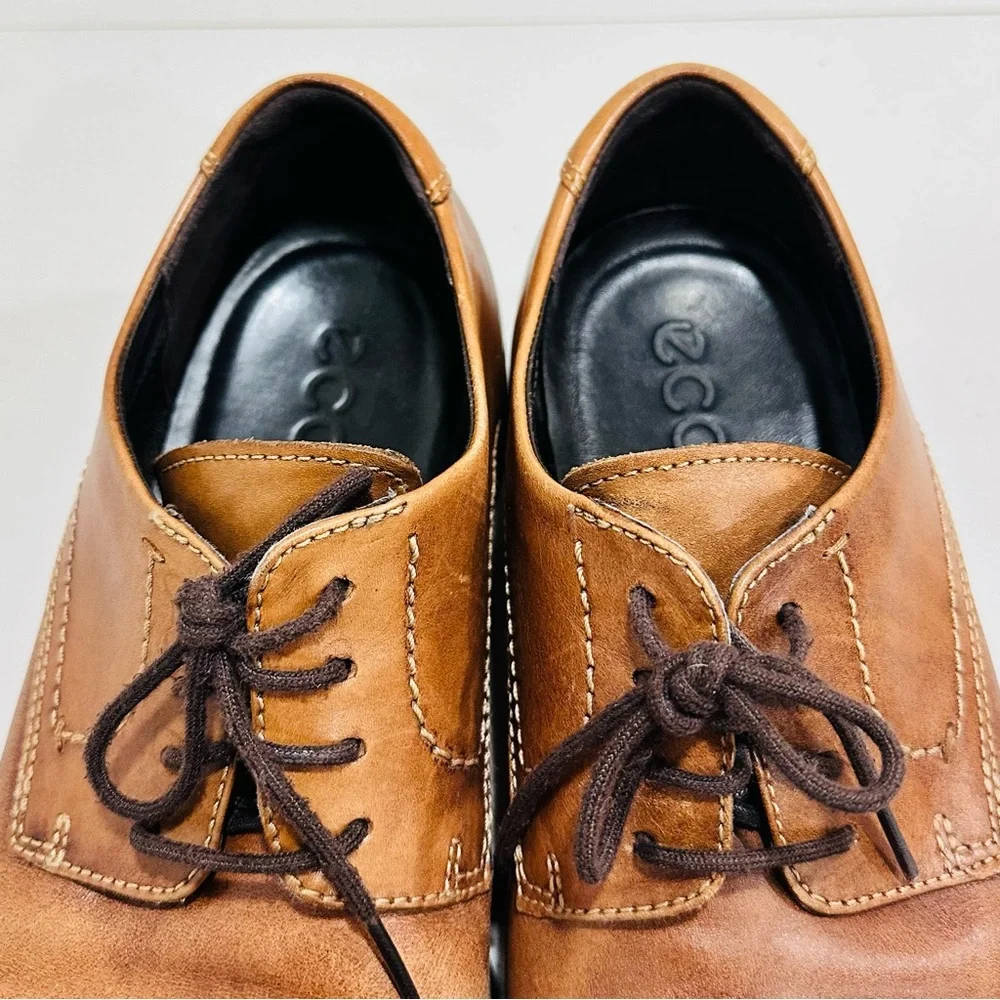 Ecco Mens Melbourne Lace Tie Casual Dress‎ Oxfords 621634 Amber Brown Size 9
